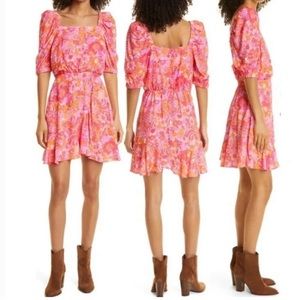 Ted Baker Bethha Floral Paisley Short Sleeve Wrap Skirt Mini Dress Pink 14 NWT